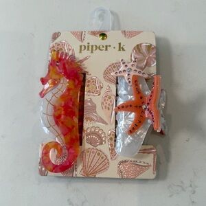 Piper K Seahorse and Starfish Hair Claw Clips TRENDING HARD TO FIND
